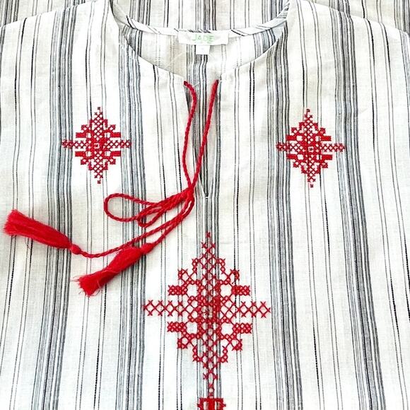 Jade By Melody Tam Embroidered Beach Cover Up White Red Size Sm NEW - Picture 9 of 12